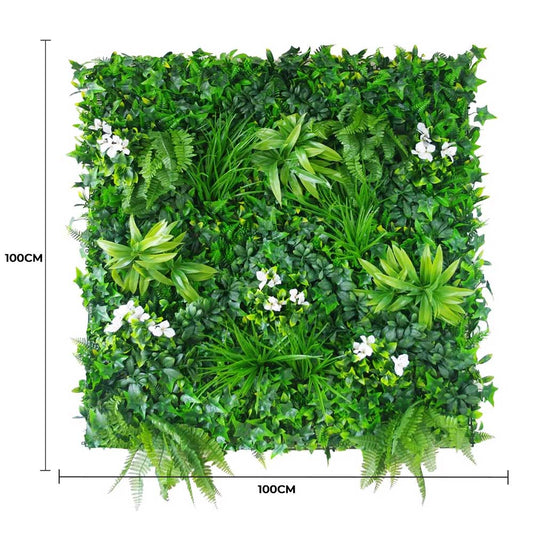 Luxury Snowy White Vertical Garden / Green Wall UV Resistant 100cm x 100cm - Image 2