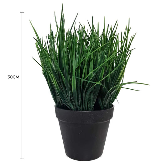 Potted Ornamental Artificial Mondo Dense Green Grass UV Resistant 30cm - Image 2