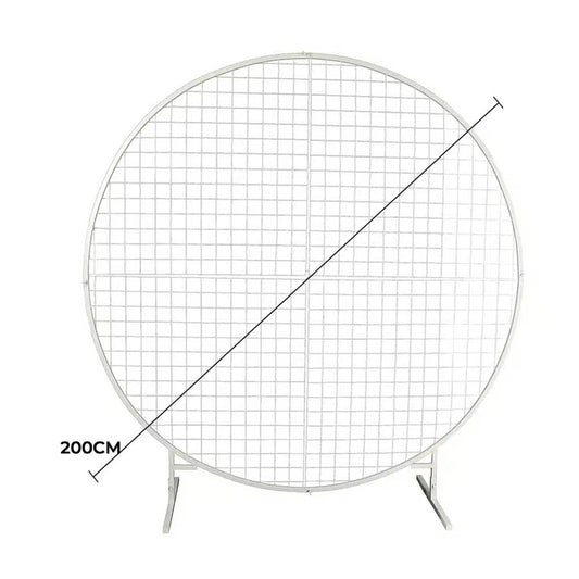 Sturdy Circular Flower Wall / Event Stand 200cm Diameter (White Frame) - Image 2