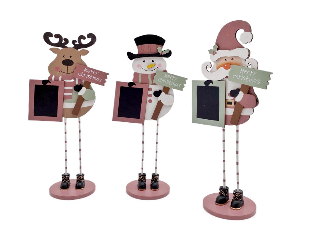 bulk 24 Xmas Mdf Deco w/ Blackboard 30cm