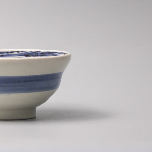 Udon Bowl 17cm Blue Swirl Glaze - Image 2