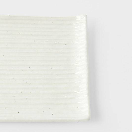 Sushi Plate 24cm White Contour Glaze - Image 2