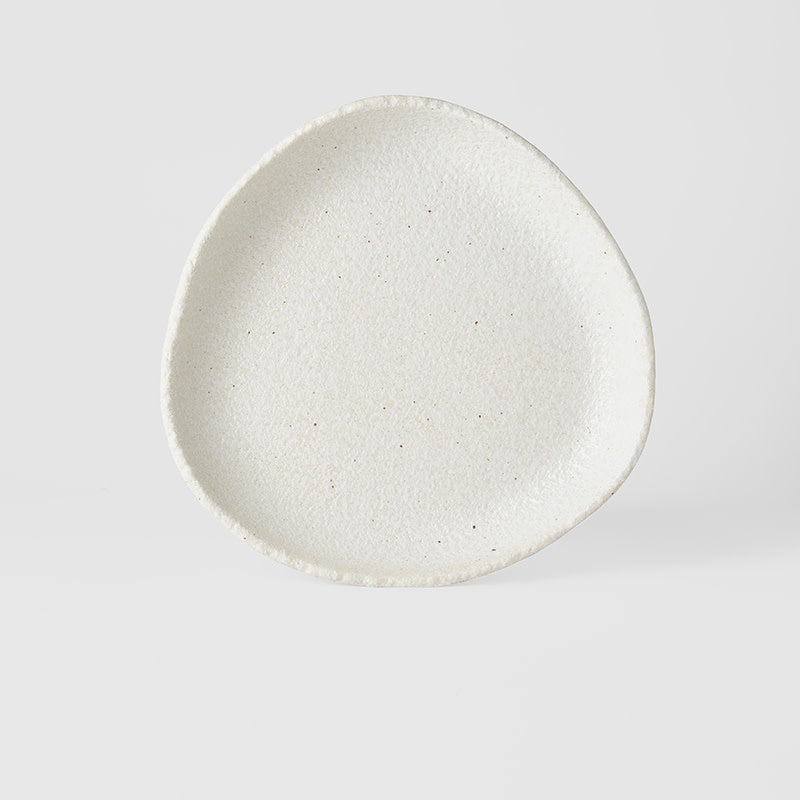 Onigiri Shaped Plate 25cm Shell White Glaze - Image 4