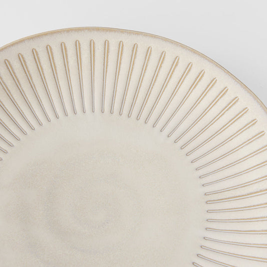 Dinner Plate 23cm Ridged Alabaster Glaze - Image 2