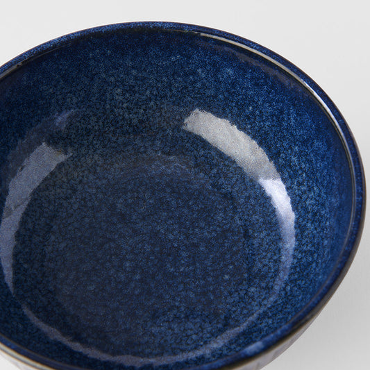 Pasta Bowl 16cm Ridged Indigo Blue Glaze - Image 2