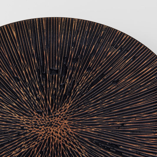 Plate 28cm Bronze Converging Line Glaze - Image 2