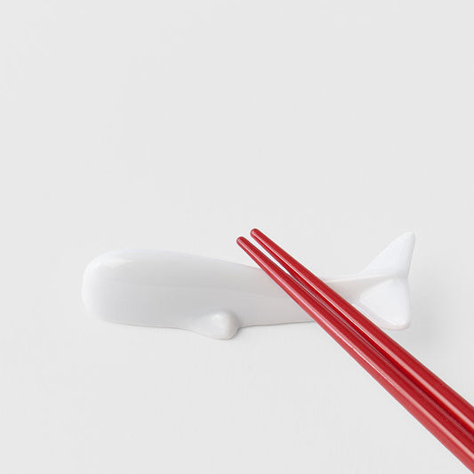 Chopstick Rest Pure White Glaze Whale - Image 2