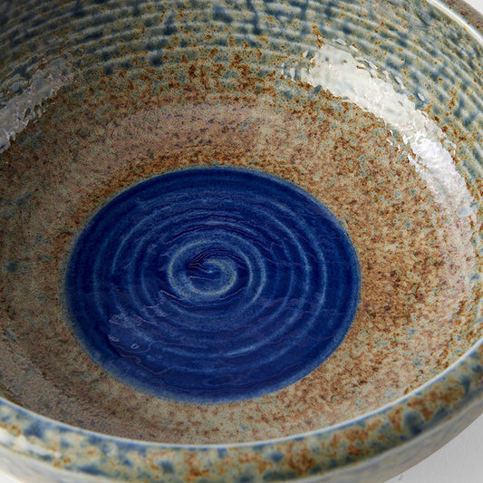 Bowl Thick Edge 24cm Earth & Sky Glaze w/ Blue pool - Image 2