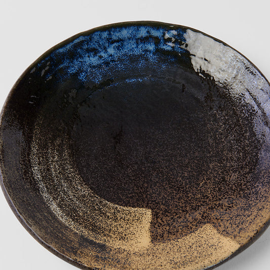 Dinner Plate 24cm Gold Brushstroke Glaze - Image 2