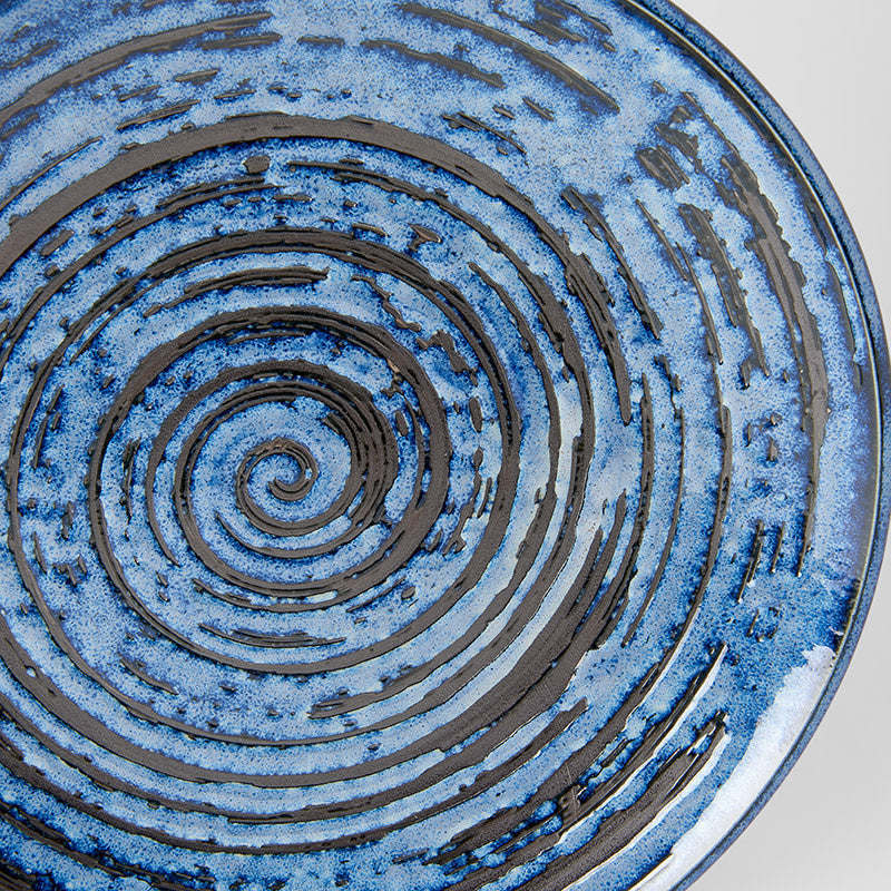 Dinner Plate 25cm Copper Swirl Glaze - Image 4