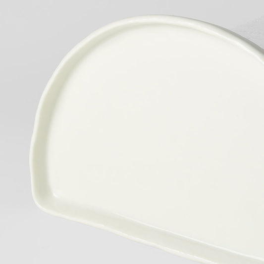 Half Moon Plate 21cm Ivory White Glaze - Image 2