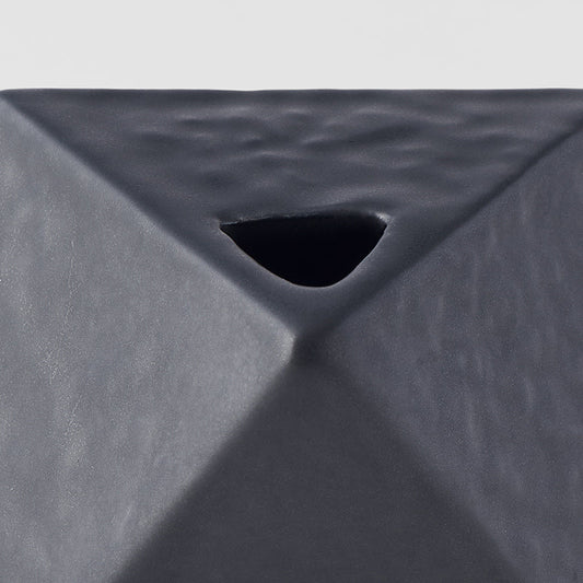 Vase Triangular 130ml Matte Black Glaze - Image 2
