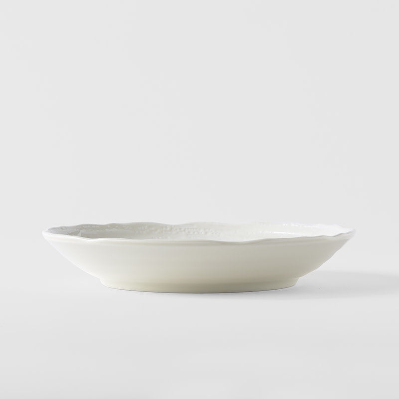 Pasta Bowl 22cm White Spiral Glaze - Image 3