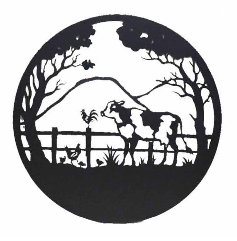Cow Round Wall Art 98cm