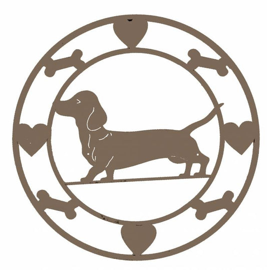 Round Dachshund Wall Art 40cm - Image 2