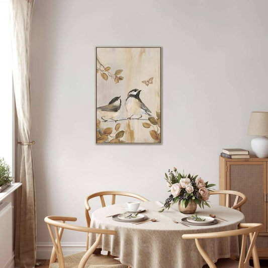 Natural Bird Framed Canvas 90cm - Image 2