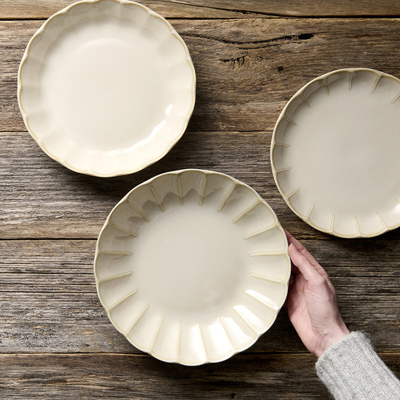 Plate High Rim 21.8cm Ivory Rinka Glaze - Image 5