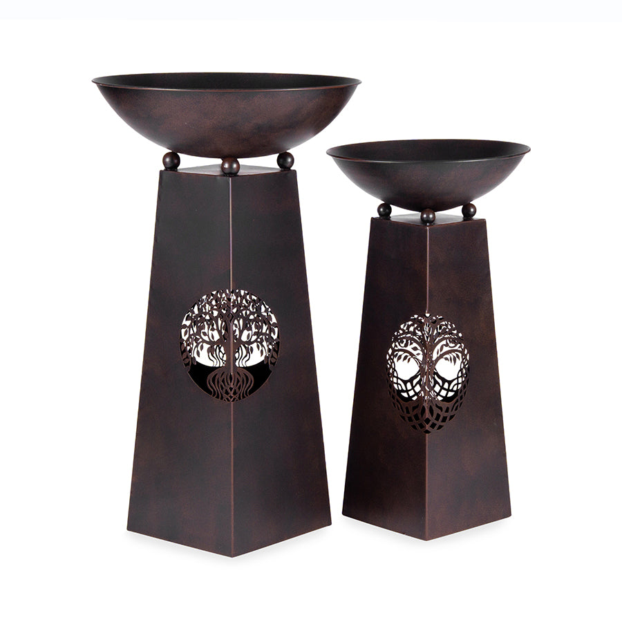 Set 2 Nested Lasercut Tree Of Life Firebowls / Planters 50x83cm