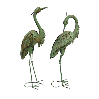 Set 2 Asst Crane Bird Statues 101cm