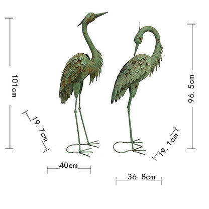 Set 2 Asst Crane Bird Statues 101cm - Image 5