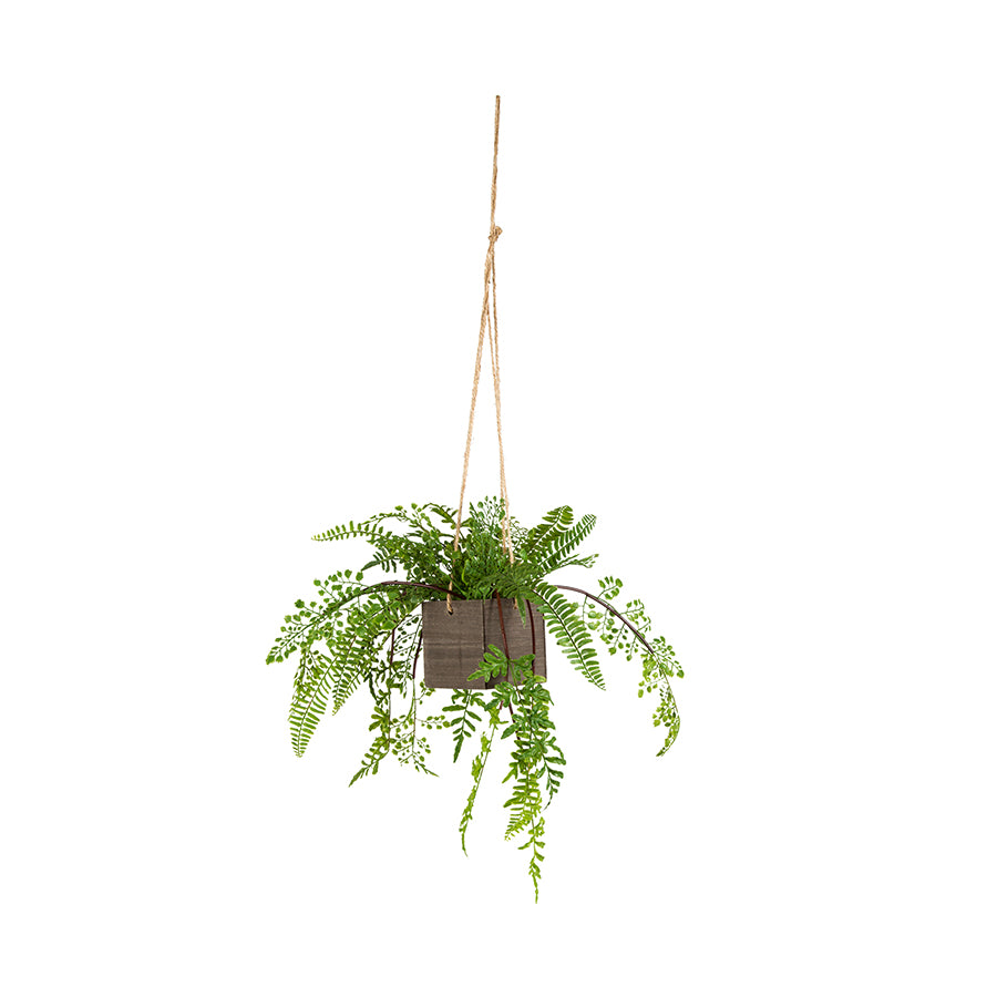 Hanging Potted Artificial Fern 44cm - Image 2