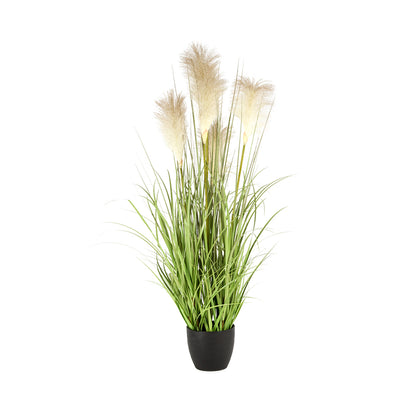 Potted Artificial Faux White Pampas Grass Plant 91x30cm