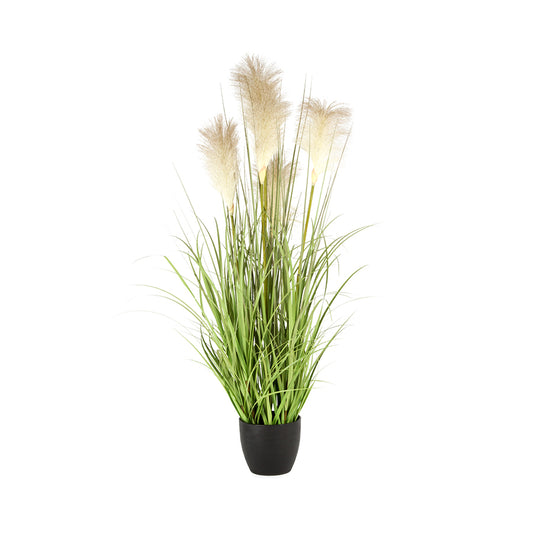 Potted Artificial Faux White Pampas Grass Plant 91x30cm
