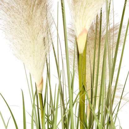 Potted Artificial Faux White Pampas Grass Plant 91x30cm - Image 2