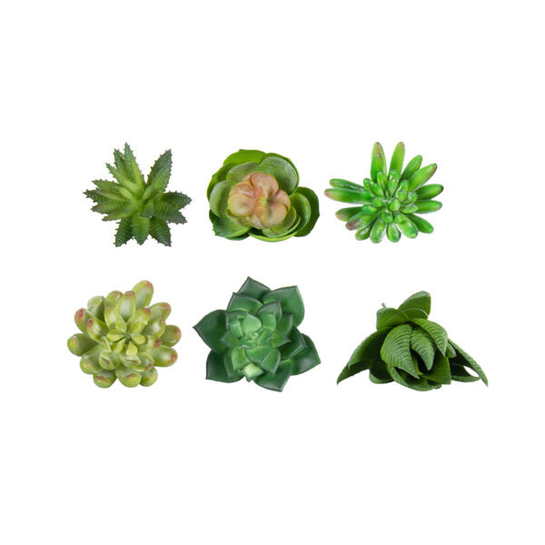 Set 6 Asst Artificial Small Succulent Stems 12cm