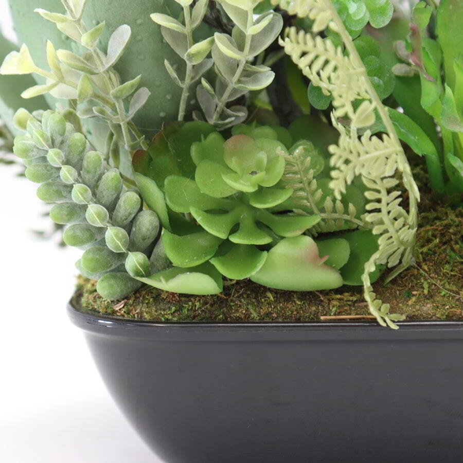Set 2 Asst Potted Artificial Succulents 19cm - Image 2