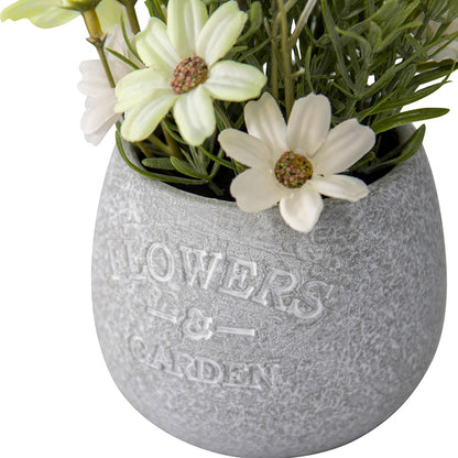 Artificial Lavender & Daisy Bunch in Grey Pot 22cm - Image 2