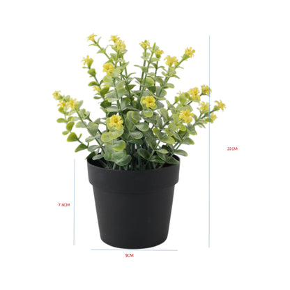 Potted Artificial Plant w Wild Flower 20cm - Image 2