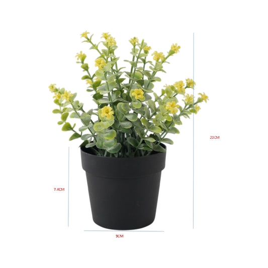 Potted Artificial Plant w Wild Flower 20cm - Image 2