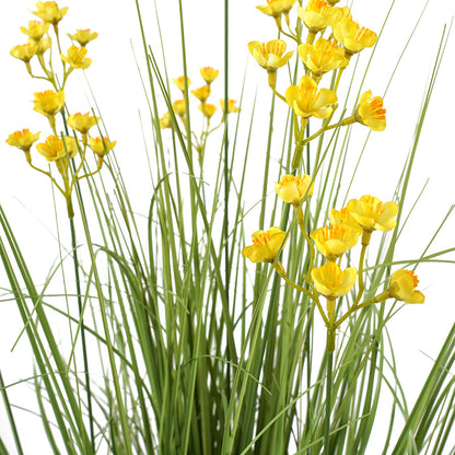Potted Artificial Grassy Spring Wildflower 85cm - Image 4