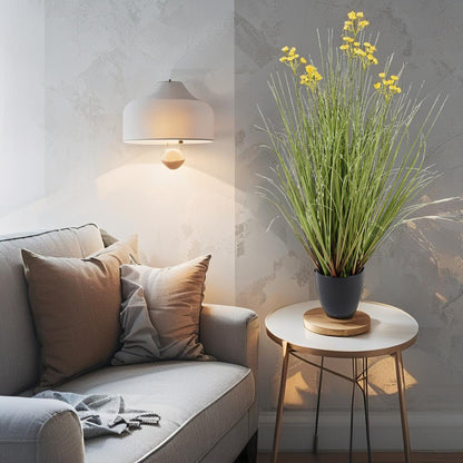 Potted Artificial Grassy Spring Wildflower 85cm - Image 3