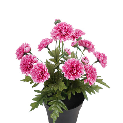 Potted Artifical Pink 'Mum' Chrysanthemum 27cm - Image 3