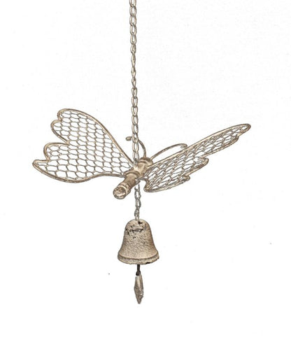 Large Hanging Butterfly w Cast Iron Bell 69cm