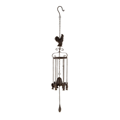 Cast-Iron Bell w Hanging Chooks 82cm - Image 3