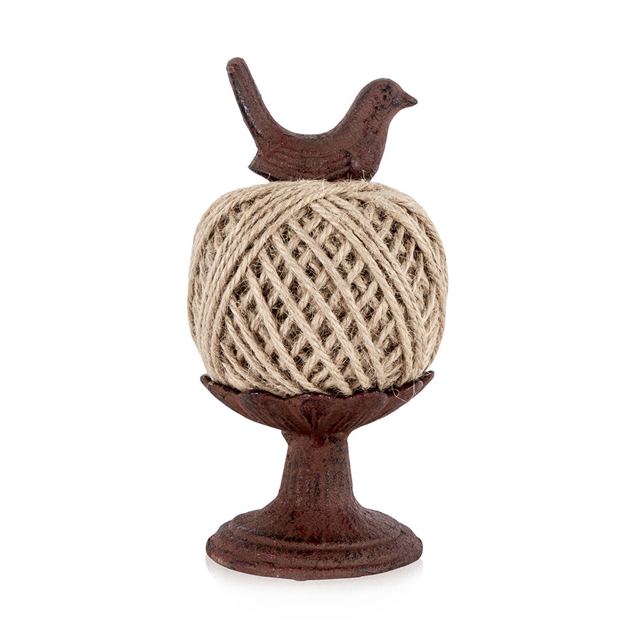 Rust Metal 'Ball of String' w Bird 8cm