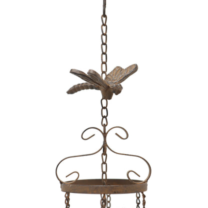 Hanging Cast Iron Dragonflies Chime w Bell 76cm - Image 2