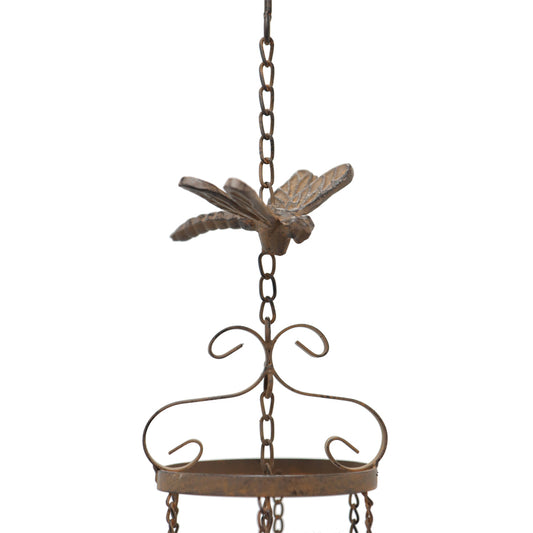 Hanging Cast Iron Dragonflies Chime w Bell 76cm - Image 2