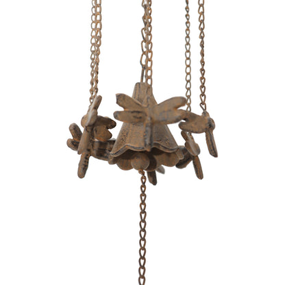 Hanging Cast Iron Dragonflies Chime w Bell 76cm - Image 3