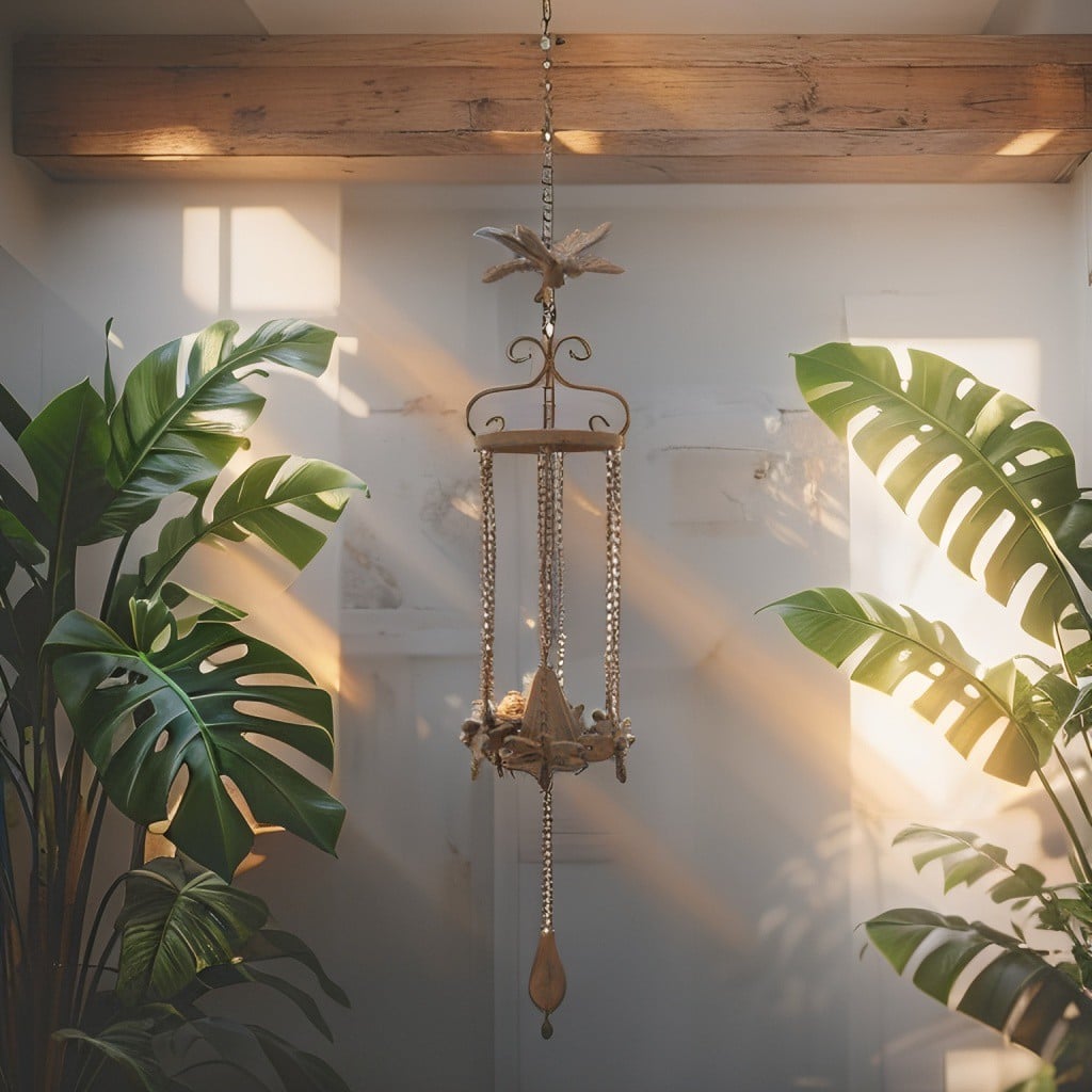 Hanging Cast Iron Dragonflies Chime w Bell 76cm - Image 4