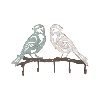 Colour Birds 5 Hook Wall Hanging 59x39cm