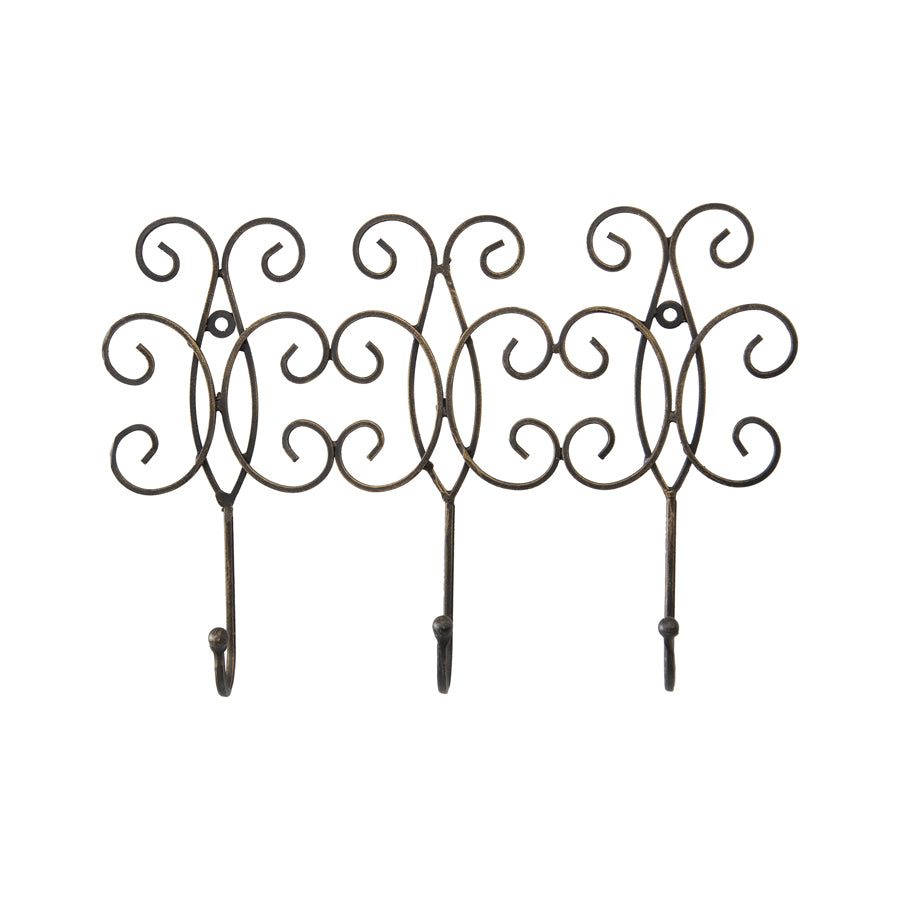 Fleur 3 Hook Wall Hanging Iron 31cm - Image 2