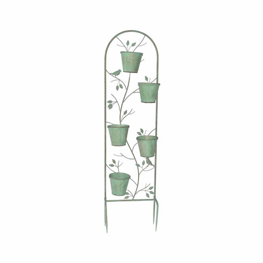 Leafy Arch Stake w 5 Plant Pots 154cm