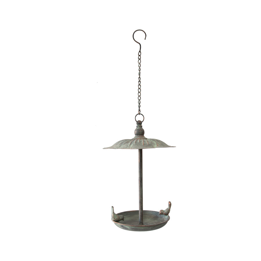Hanging Birdfeeder w 2 Birds & Leaf 66cm