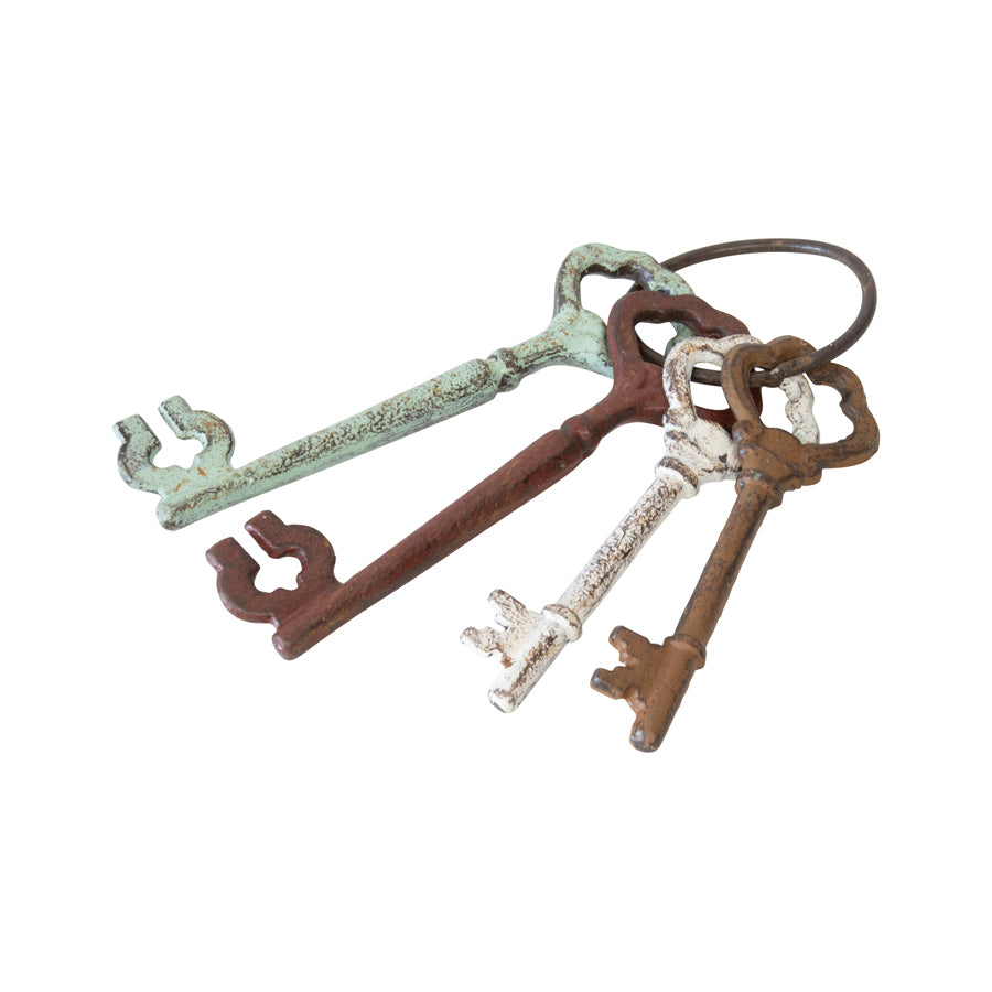 Mixed Rust 4 Keys on Ring 24cm