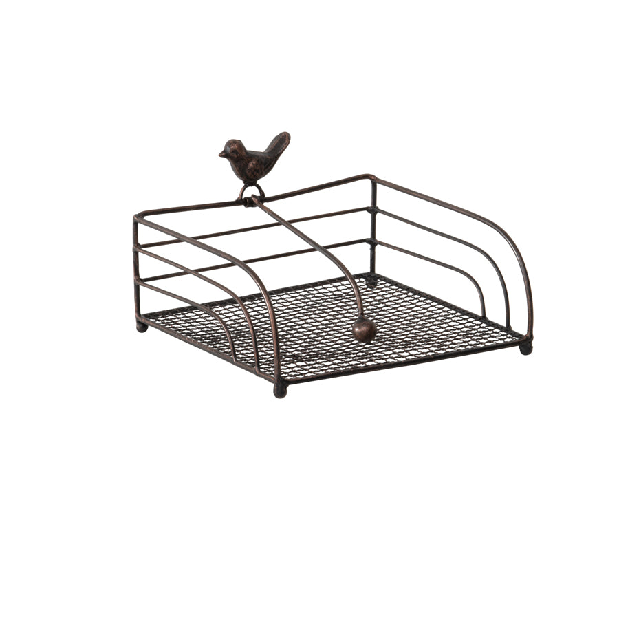 Napkin Holder w Bird 20cm