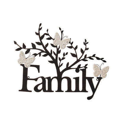 Laser Cut Family w White Butterflies Wall Art 51cm